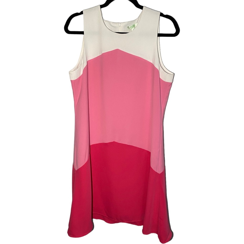 Jade Melody Tam Womens Medium Anthropology Pink Color Block Sleeveless Dress